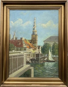 Impressionist City Canal View Port Bridge Sailing Boat Church of the Redeemer - Picture 1 of 13