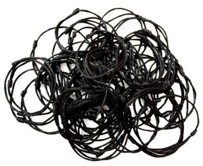 MA.CHICHA 50 Armbänder SCHWARZ mit Glückskordel Kabbala Handarbeit für Erfolg und Glück