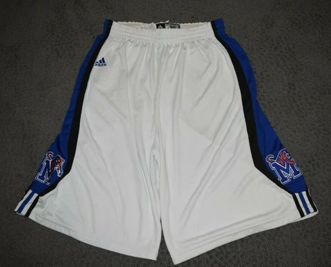 Adidas Memphis Tigers Basketball White Game shorts RARE Authentic Sz 46 Cover