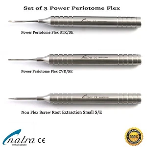 3 pcs Dental Flex Periotome Set Extraction Screw kit Periodontal Implant NATRA - Picture 1 of 7