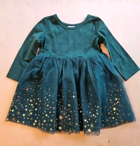 NWT NEW Hanna Andersson MALACHITE GREEN TULLE SPARKLE SHIMMER DRESS 85 2T $68 - Picture 1 of 5