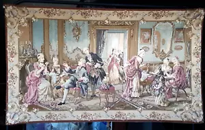 FLEMISH PARLOR TAPESTRY 100% COTTON 26-3/4" X 45-1/8" - Picture 1 of 13