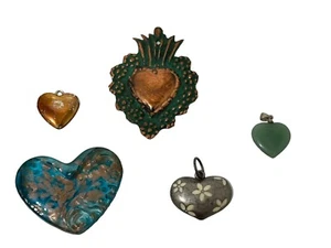 Lote Colgantes Corazón Vintage Mod Boho Retro Rockabilly Cottagecore Love Valentine - Imagen 1 de 2