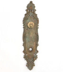 Antique 13 In. Corbin Rococo Bronze Entry Door Back Plate - Picture 1 of 5