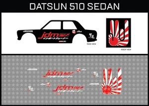 Hot Wheels (1/64), Datsun Sedan "JDM 002" Waterslide, Printed White First,Decals - Imagen 1 de 5