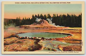 Postcard Crested Pool & Castle Geyser Cone, Yellowstone National Park, Unposted - Picture 1 of 2