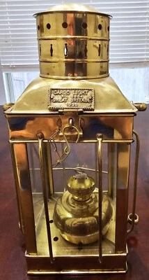 WWII ERA CARGO LIGHT BRASS LANTERN GREAT BRITAIN 1939 - Image 1 of 4
