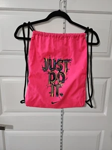 Nike JUST DO IT Mini Backpack NEON Hot Pink Black RARE 80s 90s Colorway Marks - Picture 1 of 3