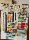 Huge Vintage Lot of Sewing Notions- Buttons Thread Trim Zippers Lace Rick Rack