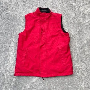 Lauren Ralph Lauren Vest Womens Small Red Reversible Coat Mock Neck Full Zip - Picture 1 of 10
