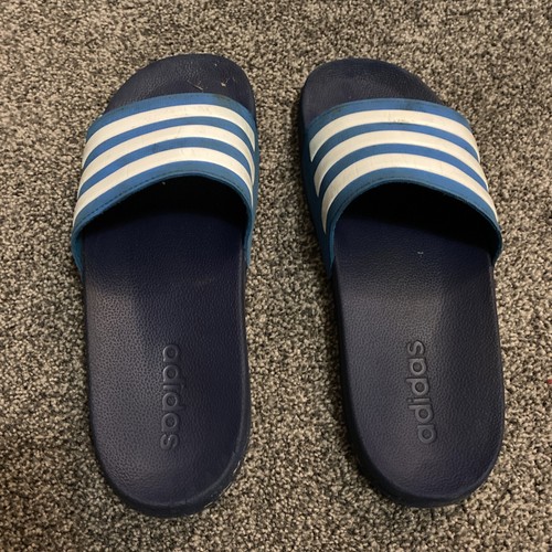 Adidas Sliders blu bianco UK taglia 6 ottime condizioni