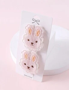 Toddler Girls Bow Decor Hair Clip Kids Hair Accessories Set 2pcs - Picture 1 of 3