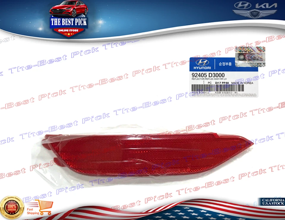 ⭐GENUINE⭐ REAR Bumper Reflector LEFT for 2016-2017 Hyundai Tucson 92405D3000 - Image 1 of 1