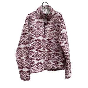 Cuddly Sherpa Fleece Pullover Girls Sz L 14/16 White Purple Aztec Geometric - Picture 1 of 12
