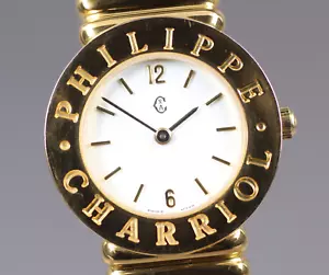 [Exc+5 Box] PHILIPPE CHARRIOL Saint-Tropez Gold Red Quartz Women's Watch JAPAN - Picture 1 of 12