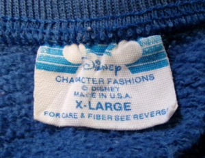 VTG 80s MICKEY MOUSE SWEAT T SHIRT XL USA MADE DISNEY LAND CHARACTER FASHIONS - Picture 1 of 5
