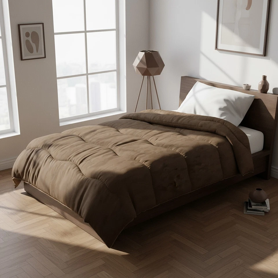 KASANOVA Trapunta invernale singola marrone trama in rilievo marrone