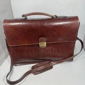 Bolso Bandolera Antiguo Pescador Cuero Italiano Mensajero, Laptop Marrón - Imagen 1 de 14