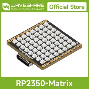 Waveshare RP2350-Matrix Microcontroller Development Board Dual-core 8×8 RGB LED - Picture 1 of 13