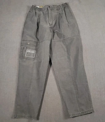 Vintage Bugle Boy Pants Mens 34 Gray Ocean Leage Cargo Workwear 90s Y2k Skater  - Image 1 of 4