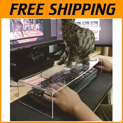 Durable Acrylic Keyboard Protector - Stylish Monitor Stand - Image 1 of 4
