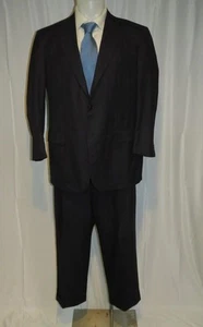 Brooks Brothers Golden Fleece Martin Greenfield Solid Navy Two Button Suit 43R - Picture 1 of 16