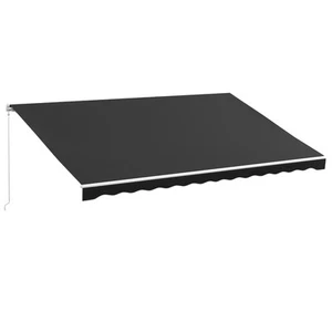 Outsunny 16' x 10' Electric Retractable Awning w/ Remote Controller, Black - Picture 1 of 11