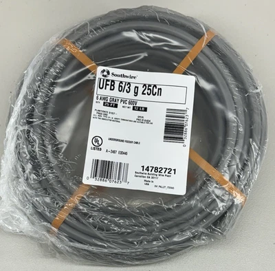 Southwire 14782721 6/3 AWG Underground Feeder Cable 600V - Image 1 of 4