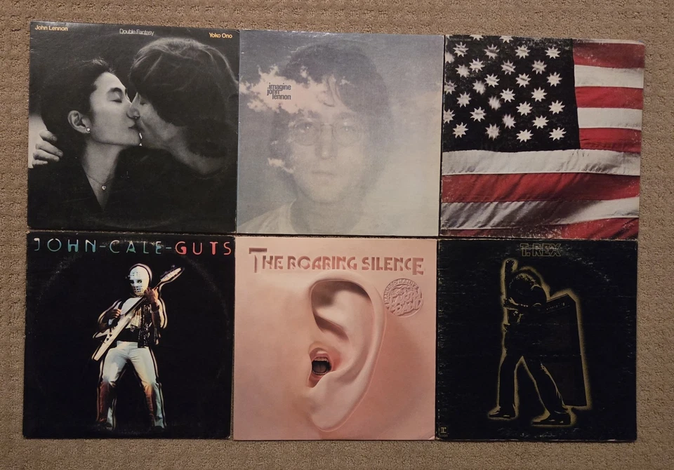 Lot of 6 Classic Rock vinyl record albums John Lennon Manfred Mann T. Rex - Image 1 of 1