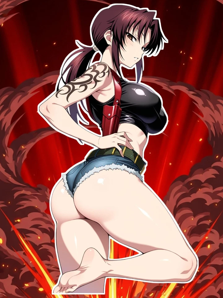 Anime Waifu Black Lagoon Revy 6" Vinyl Sticker - Image 1 of 1