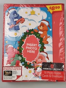 Vintage Care Bears American Greetings Photo Holder Christmas Cards Sealed! - Picture 1 of 6