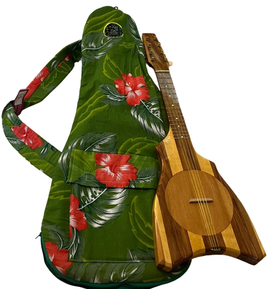 Tahitian Ukulele Handmade 8 String Wooden Instrument From Tahiti W/ Case - Image 1 of 4