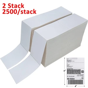 4x6 Fanfold Direct Thermal Shipping Labels Perforated For Rollo & Zebra Printers - Picture 1 of 9