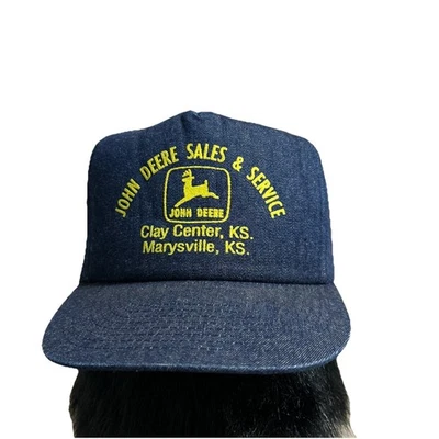 Gorra SnapBack John Deere Denim Trucker Farmer vintage años 80 Foto 1 de 4