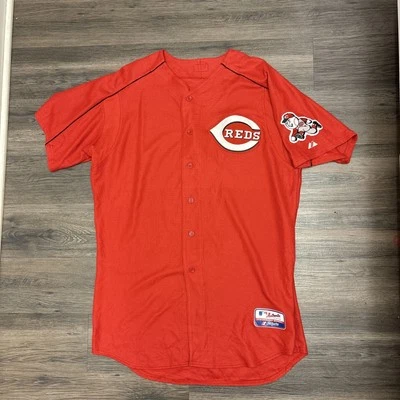 Majestic Authentic Cincinnati Reds Alternate Baseball Jersey Red 0065 Adult 48 - Image 1 of 4