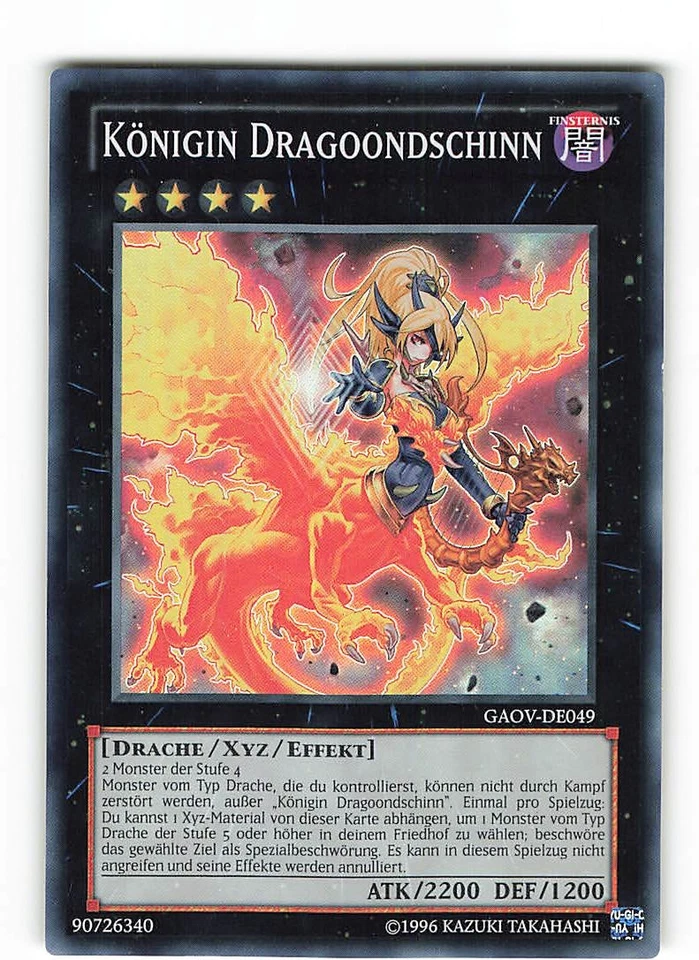 Yugioh KÖNIGIN DRAGOONDSCHINN , gaov-de049 Super Rare deutsch Near Mint  - Bild 1 von 2