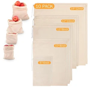 10 Pack Nut Milk Bag, Multi-size Fine Mesh Grade Reusable Cheesecloth Bags St... - Picture 1 of 7