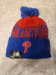 Philadelphia Phillies Baseball MLB New Era Beanie Knit Hat With Pom - Picture 1 of 2