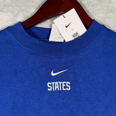Camiseta de fútbol EE. UU. para mujer XS azul Nike USWNT suéter Estados Unidos calce suelto 2021 Foto 1 de 4