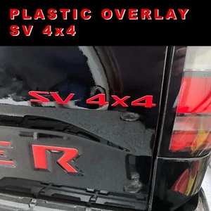 SV 4x4 RED: Raised Rear Tailgate Insert Letters for 2022 - 2025 Nissan Frontier - Picture 1 of 15