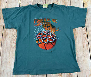 Vintage Scooby Doo Cartoon Youth Size Large Shirt Green Power Dunk 