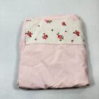 vintage springmaid double flat sheet pink roses floral cotton combed percale