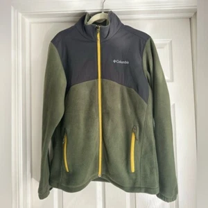 Columbia Unisex Fleece Jacket Green Gray Size M Full Zip – Outdoor - Picture 1 of 4