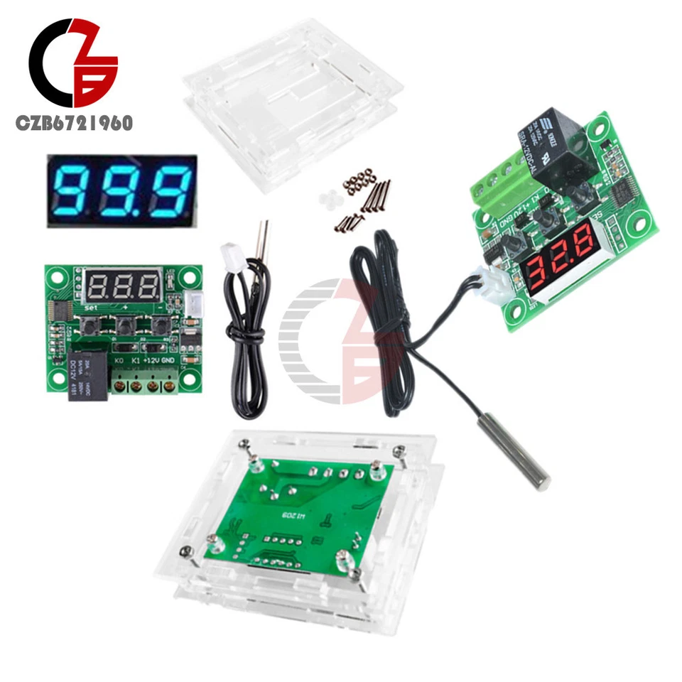 DC12V W1209 Red/Blue LED Thermostat Temperature Switch Thermometer /Case - Image 1 of 1