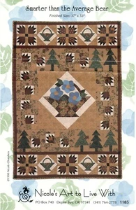 Smarter Than The Average Bear Wall Quilt Pattern Hanging Baskets & Bear Paws - Picture 1 of 2