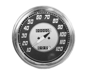 Black Vintage Speedometer For 68-80 Harley FL 48004 - Foto 1 di 1