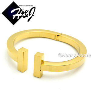 MEN WOMEN Stainless Steel Gold HEAVY THICK Adjustable Handcuff/Bracelet*GB69