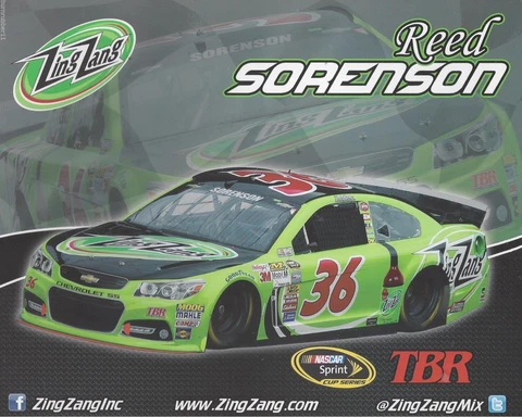 2014 REED SORENSON "ZING ZANG #36" 2ND VERSION NASCAR SPRINT CUP POSTCARD Cover