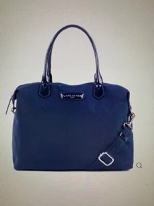 Lancaster Paris (New) Basic Verni M handbag, navy blue / beige Lancaster lining - Picture 1 of 8