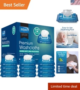 Premium Aloe Vera Adult Wet Wipes for Incontinence Care - 600 Count, 12 Packs - Picture 1 of 10
